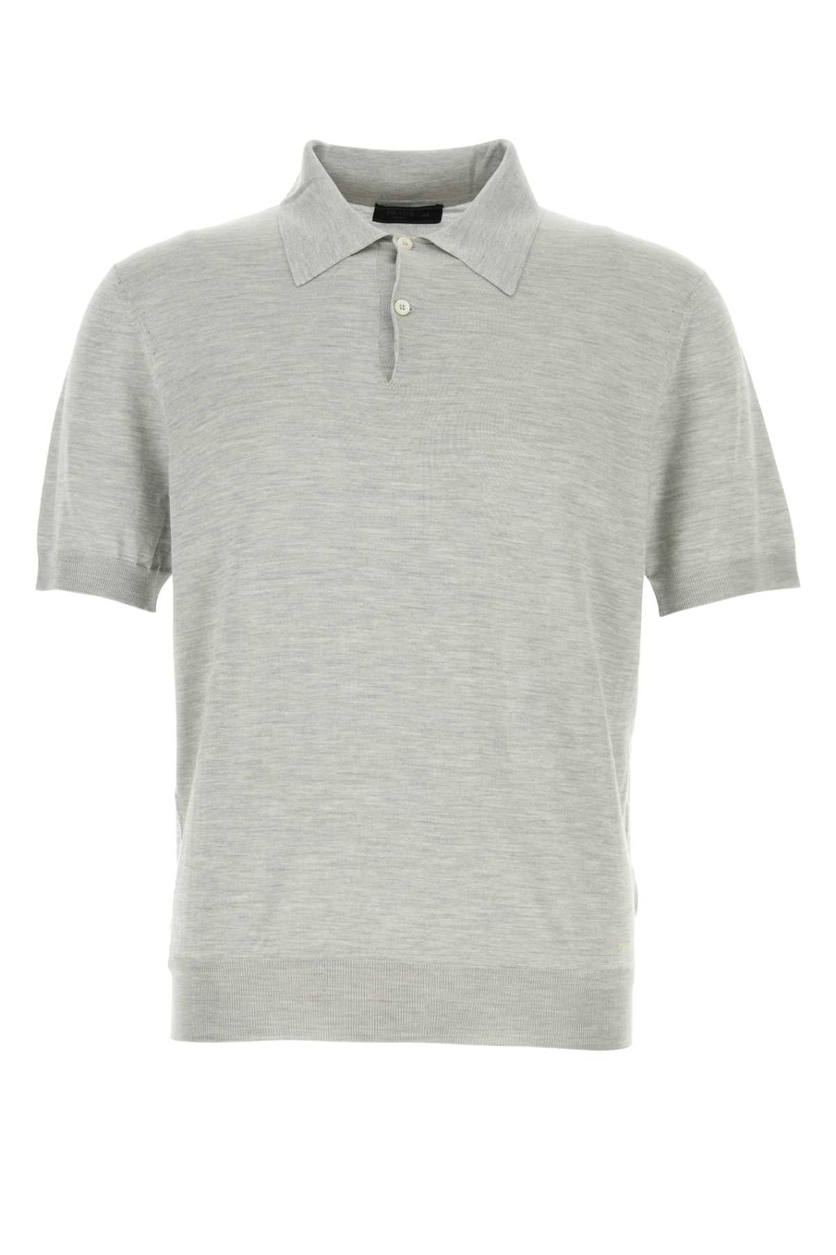 Recycled Silk Polo Shirt — Gray