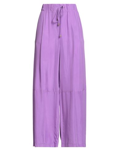 Crème Woman Pants Mauve Size 6 Silk