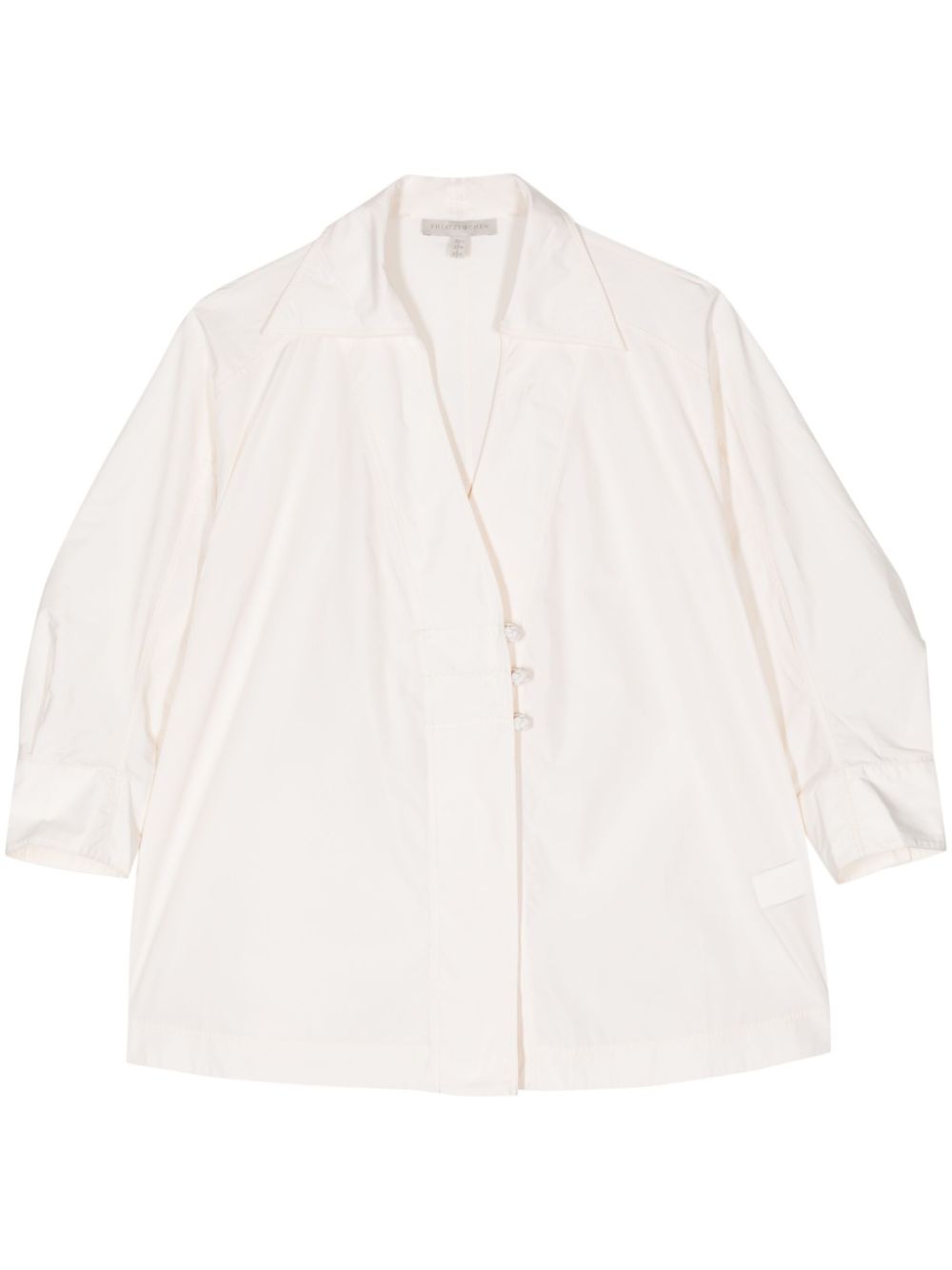 Knot-detail crinkled shirt - Neutrals