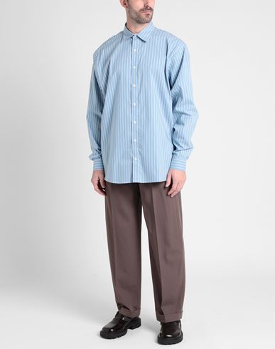 Topman Man Shirt Sky blue Size L Cotton, Polyester, Elastane