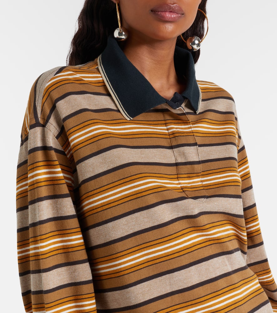 Isea striped cotton piqué polo dress