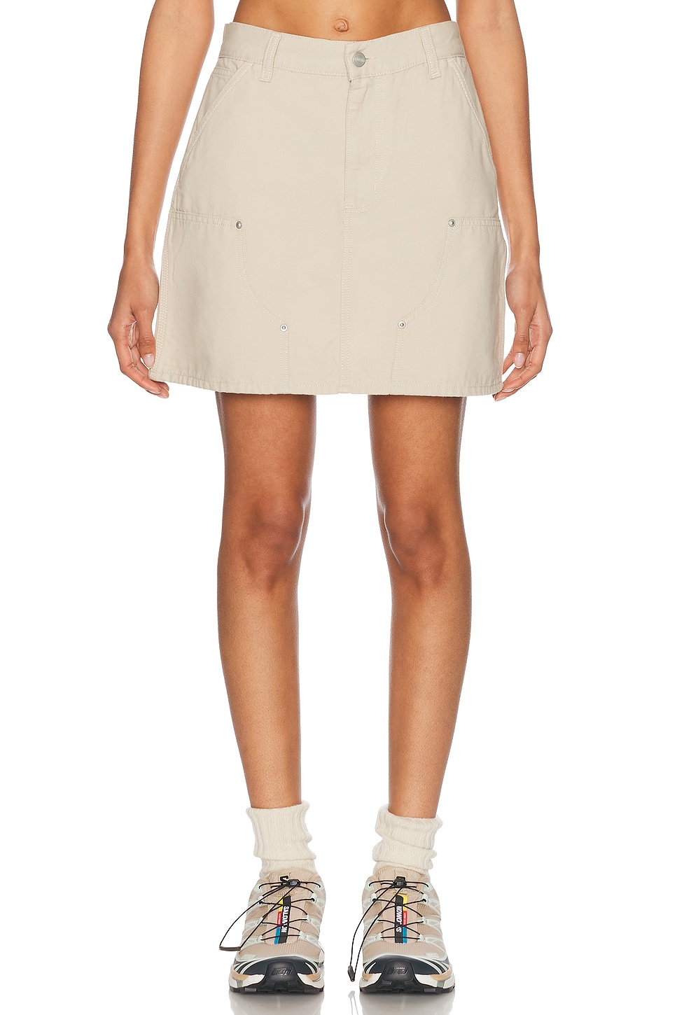 Carhartt WIP Maeve Double Knee Mini Skirt in Fleur De Sel - Beige.  XS also in