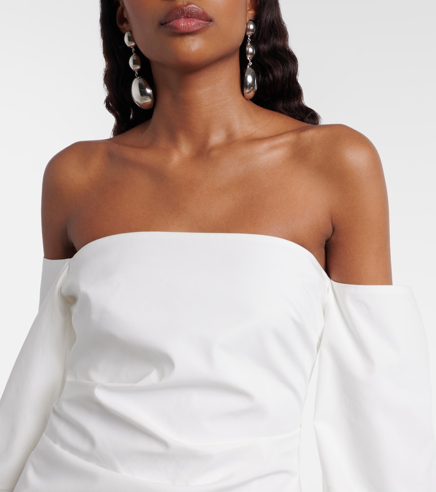 Martina off-shoulder cotton poplin minidress