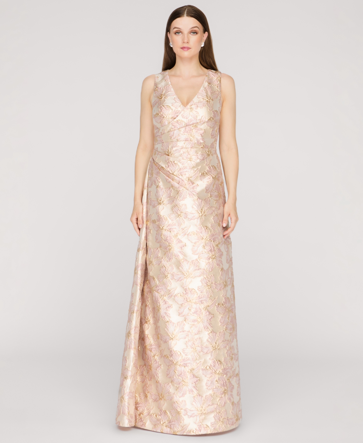 Women's Deborah Sleeveless Side Wrap Gown - Gold Blush