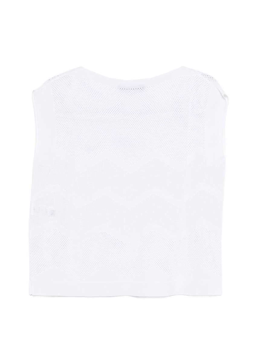 White Crew Neck Knitted Sweater