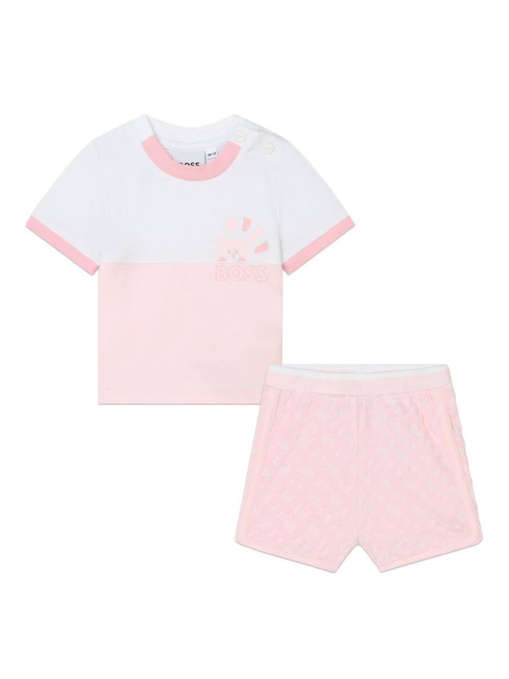 Logo-print jersey short set - Pink