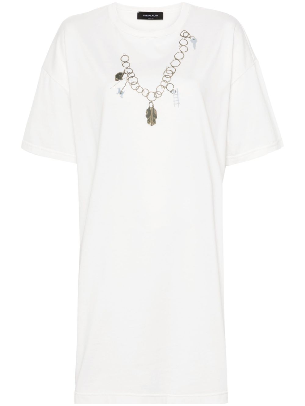 Graphic-print T-shirt minidress - Neutrals