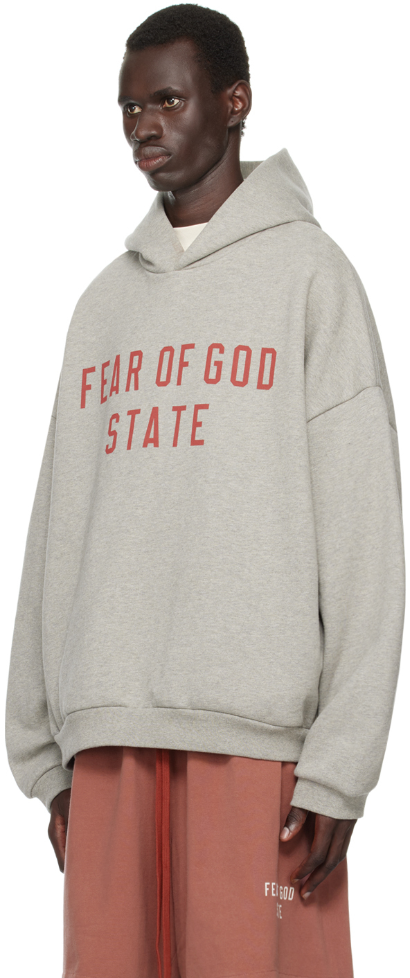 Gray Printed Logo Hoodie