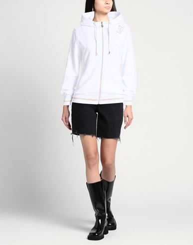 Woman Sweatshirt White Size S Cotton, Elastane