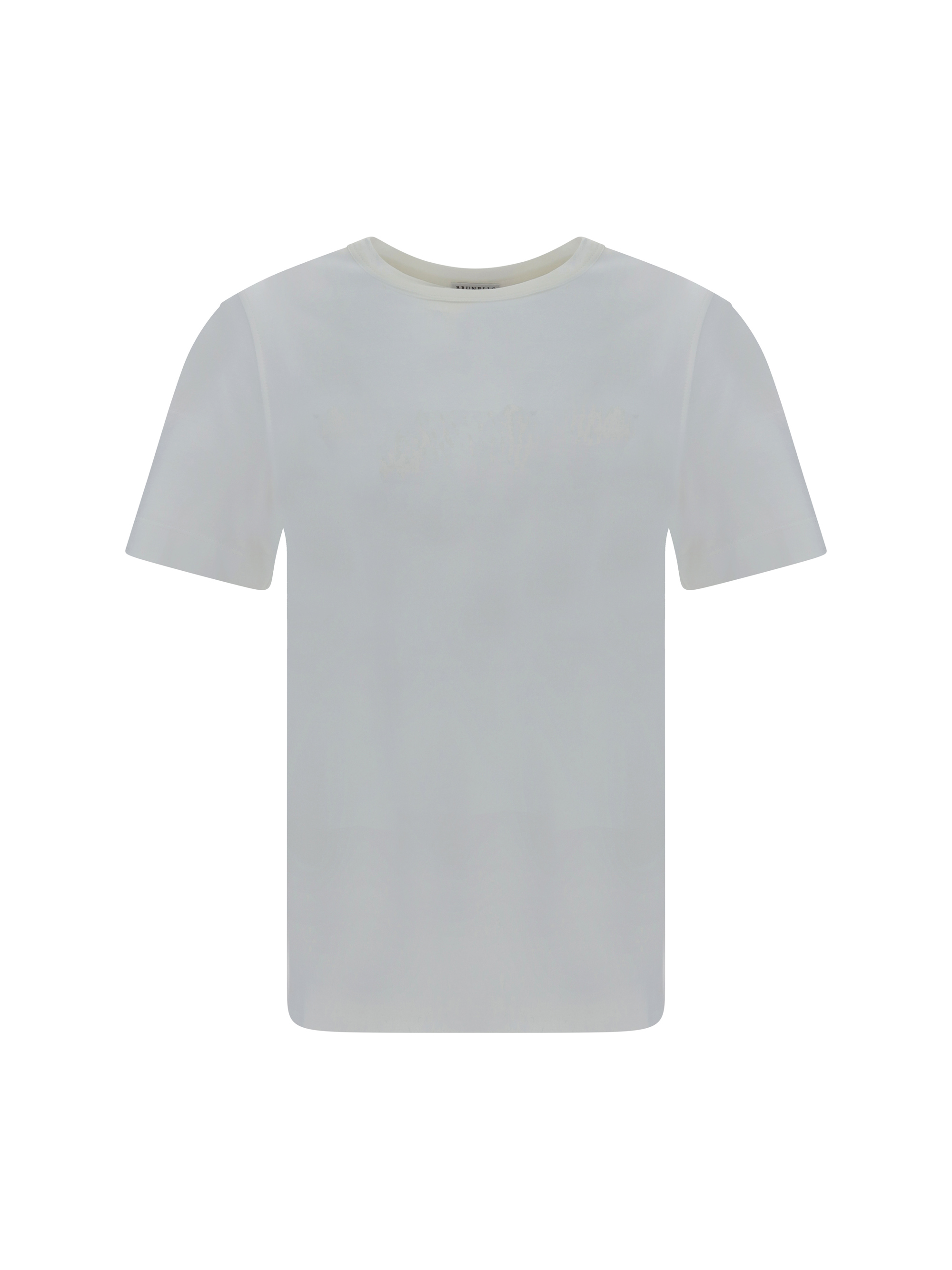 Monili-trim cotton T-shirt - White