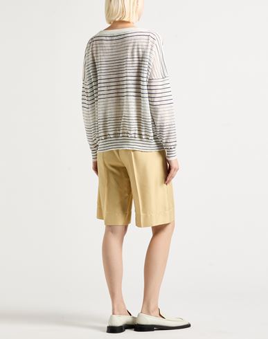 Woman Sweater White Size L Linen, Polyester, Cotton, Elastane