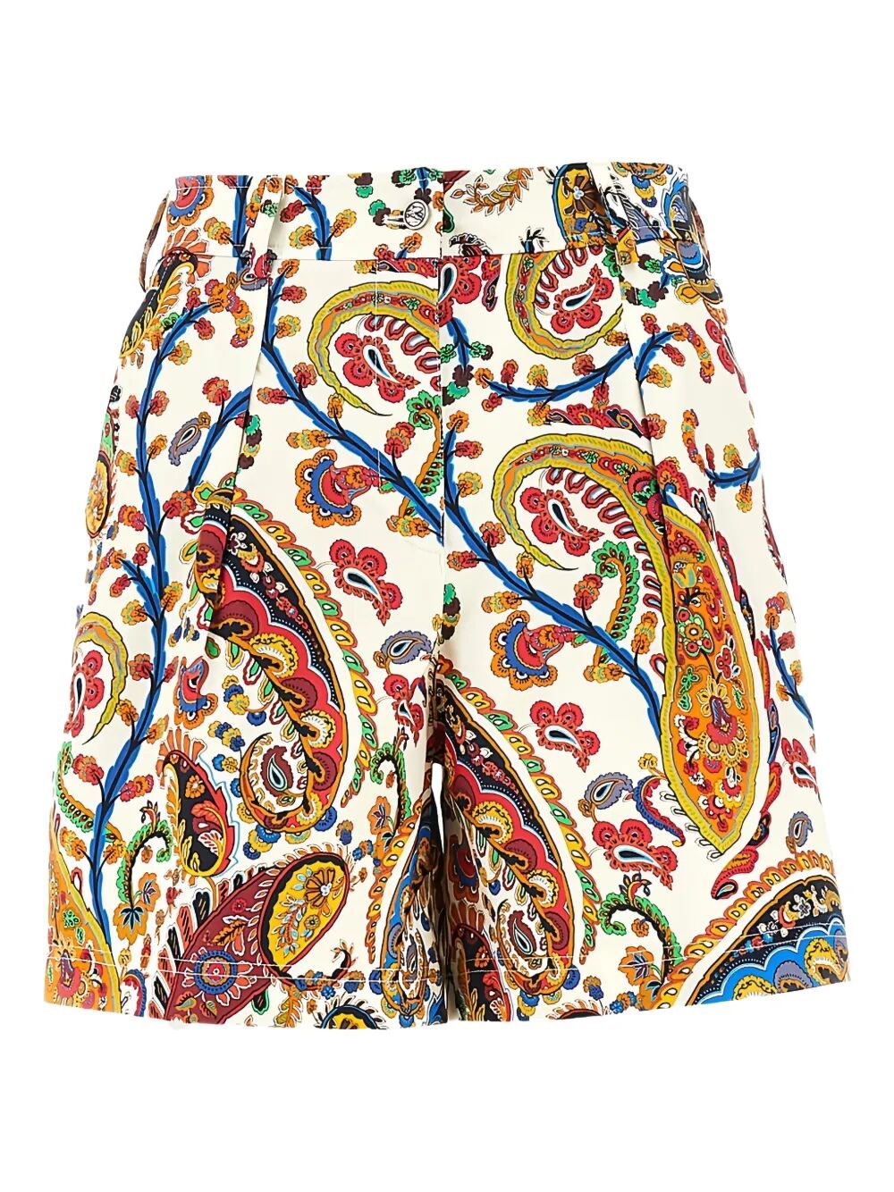 Pleated Shorts With Back Patch Pockets