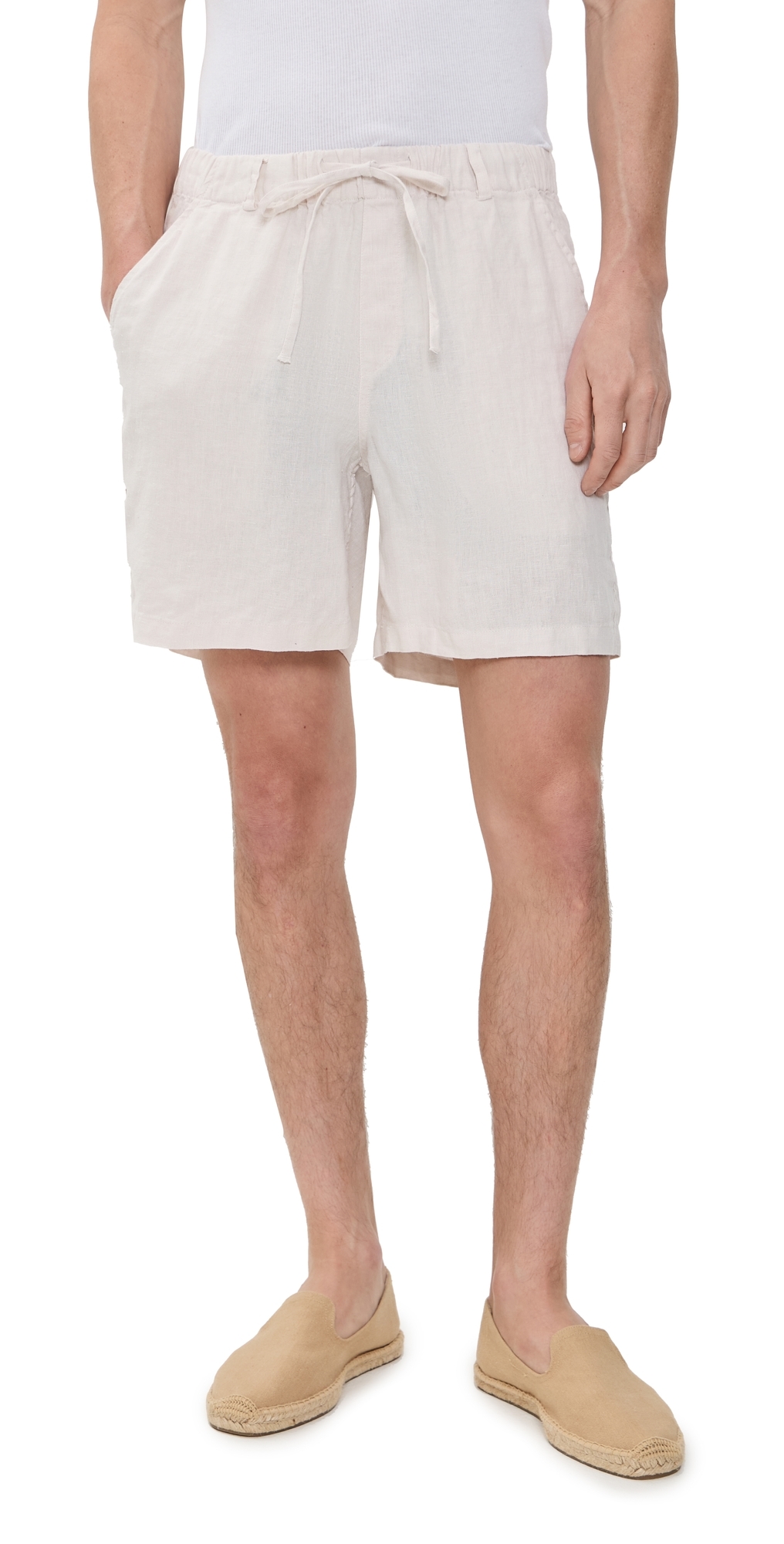 Bather Pearl Linen Leisure Shorts 6.25 White