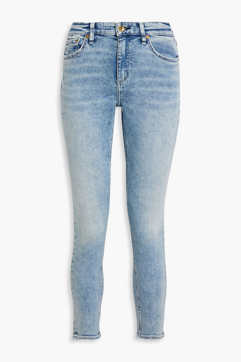 Cate cropped distressed mid-rise skinny jeans