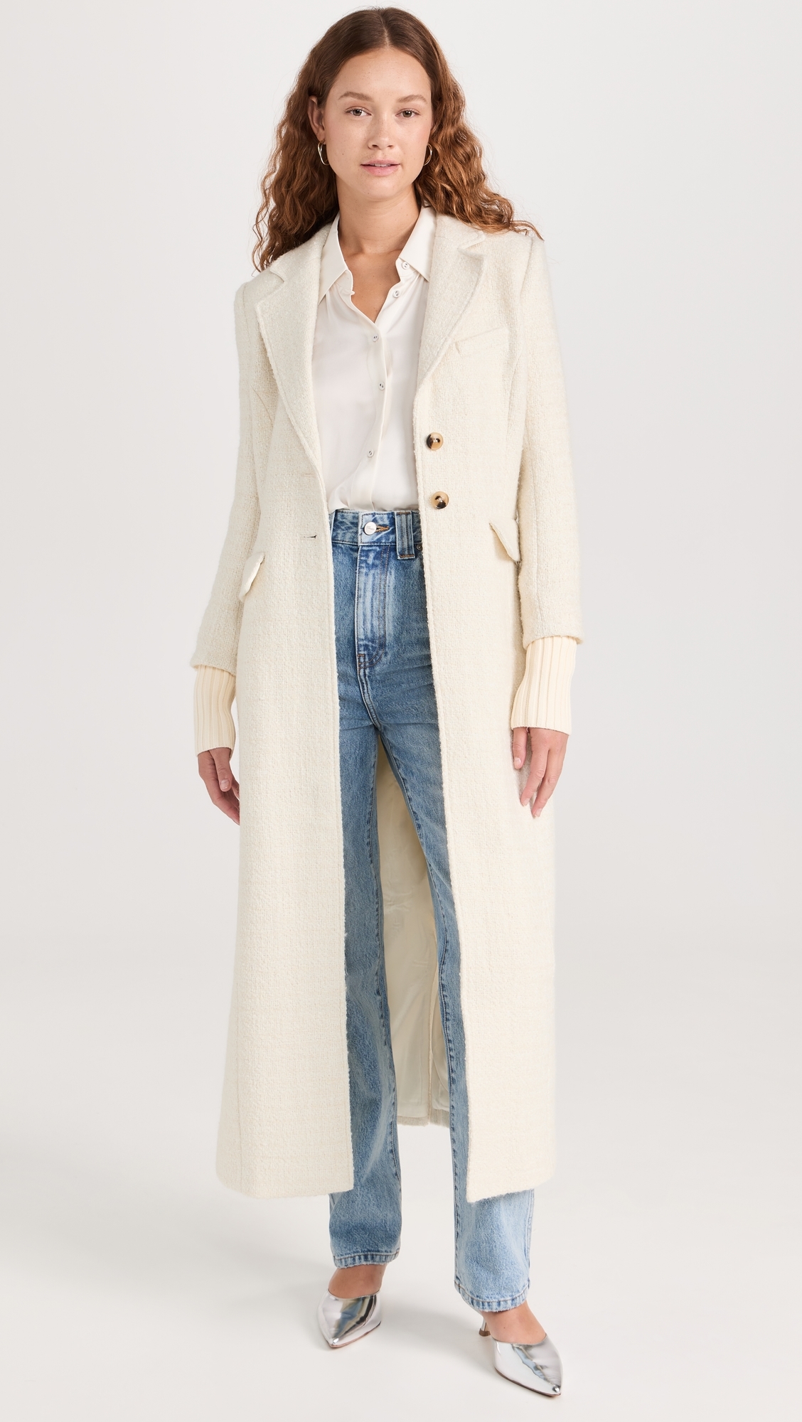 The City Coat White Boucle