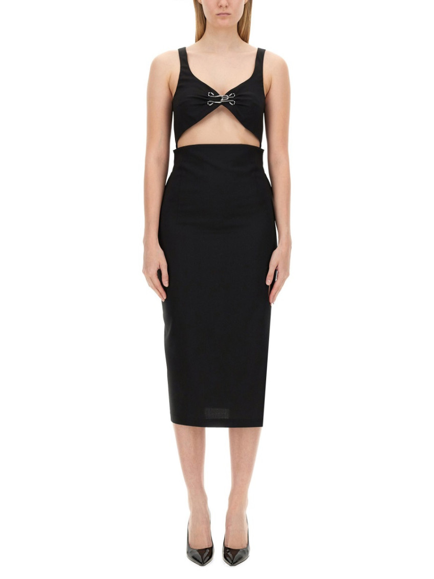 Moschino - cut-out midi dress metal embellishment