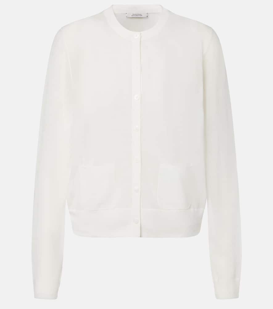 Summer semi-sheer cotton-blend cardigan