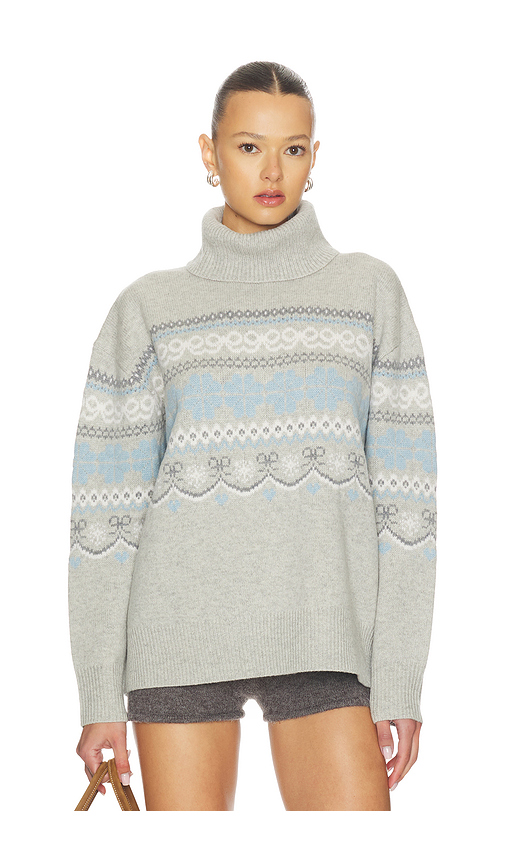 LoveShackFancy Mirin Turtleneck Sweater in Grey. XL. Also in L, S