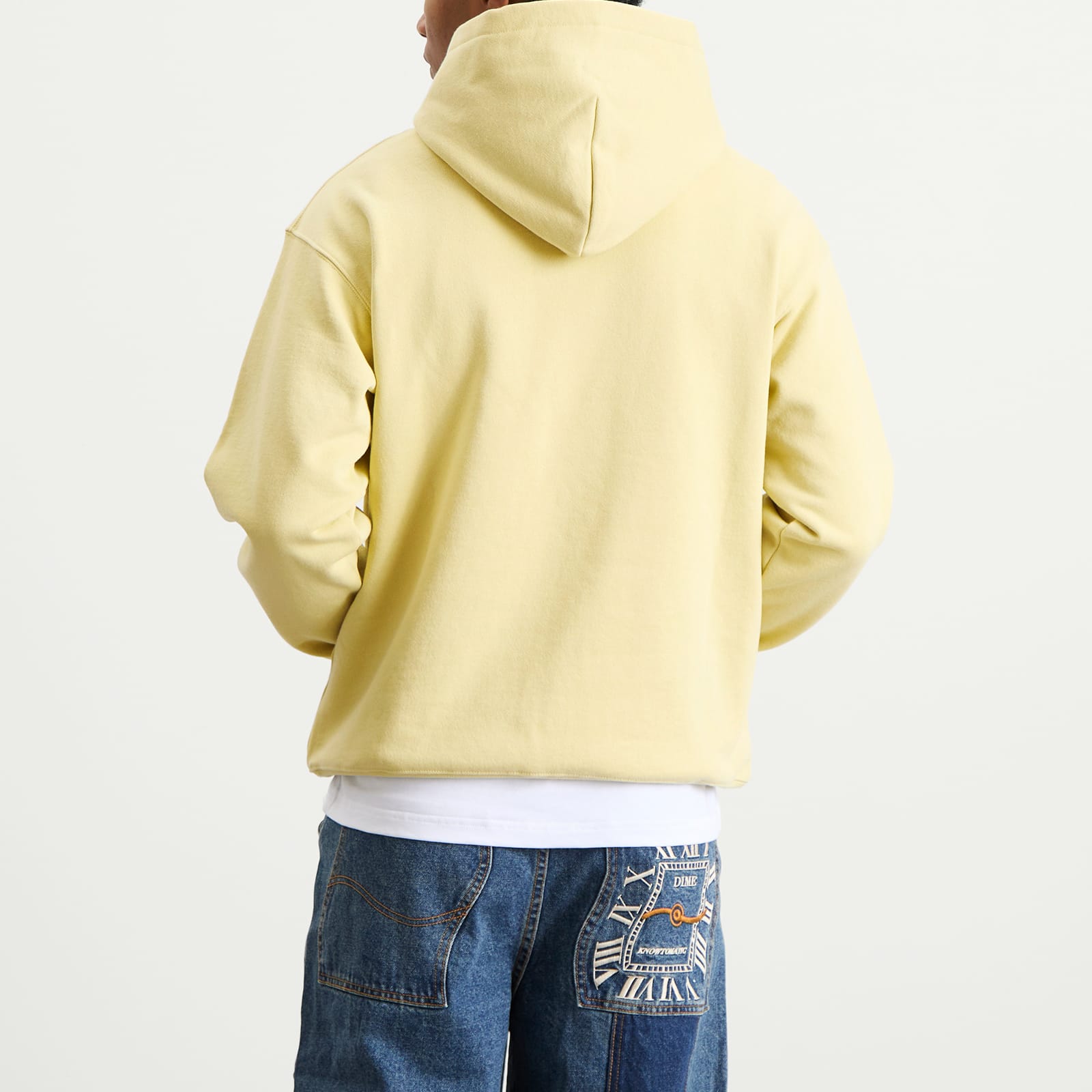 Men's Cursive Small Logo Hoodie Cloud Cream
