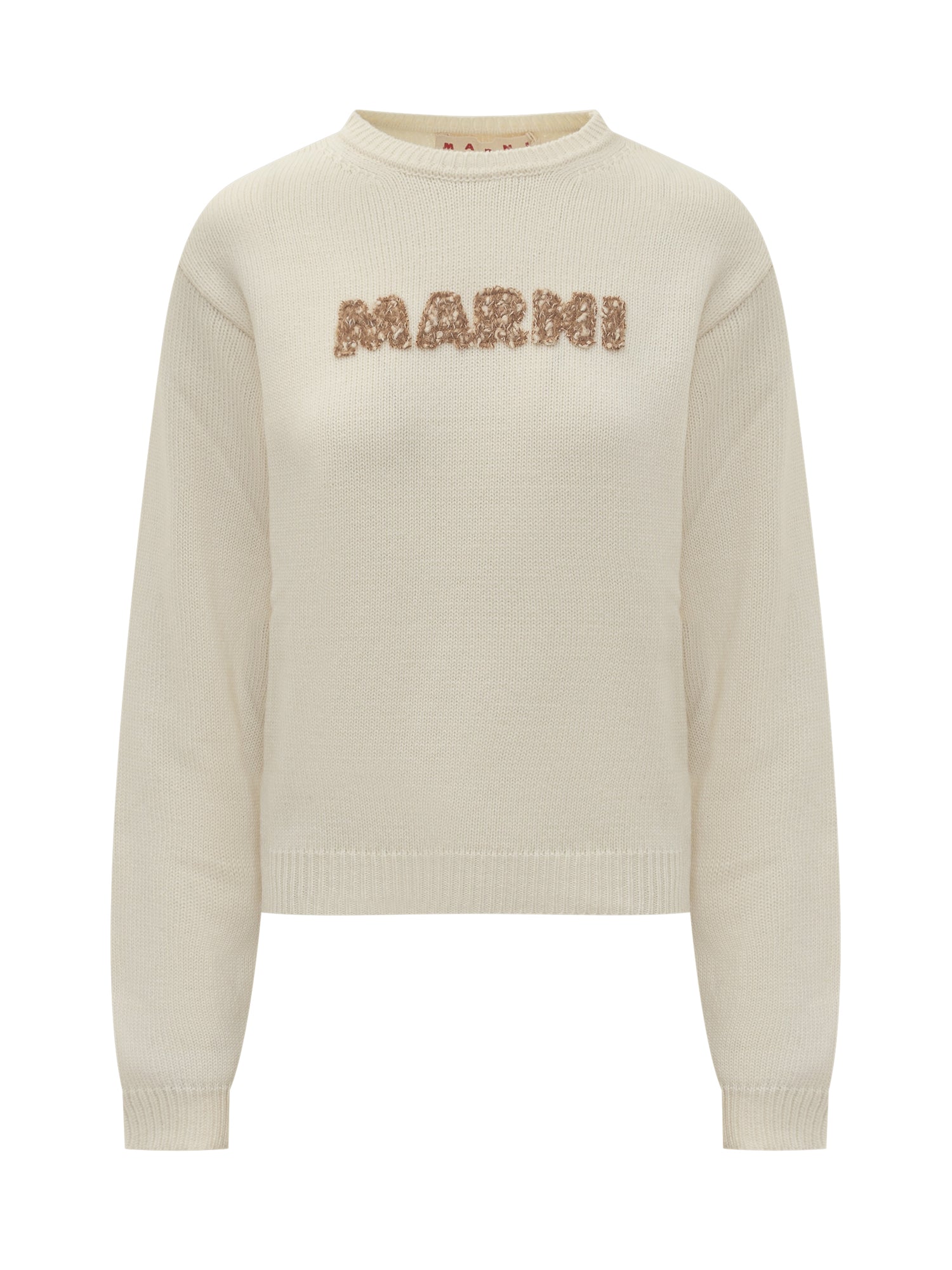 Logo Embroidered Cotton Knit Sweater