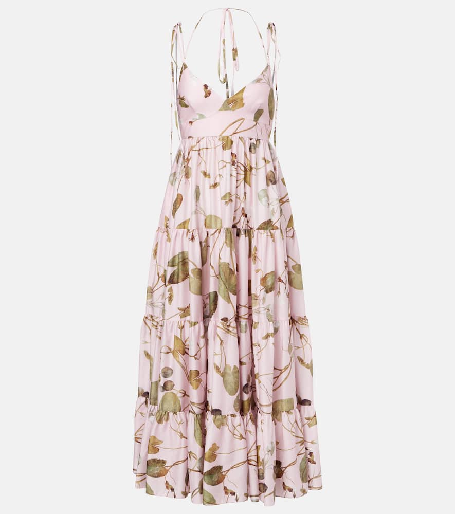 Printed cotton midi dress
