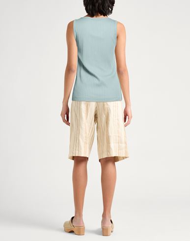 Woman Tank top Sage green Size M Cotton, Elastane