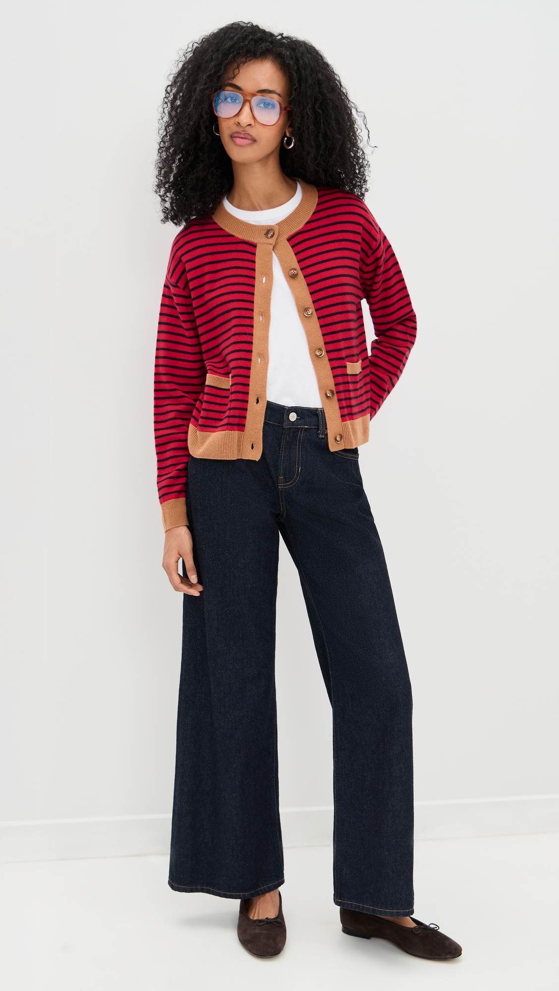 Lillian Cardigan Red Stripe