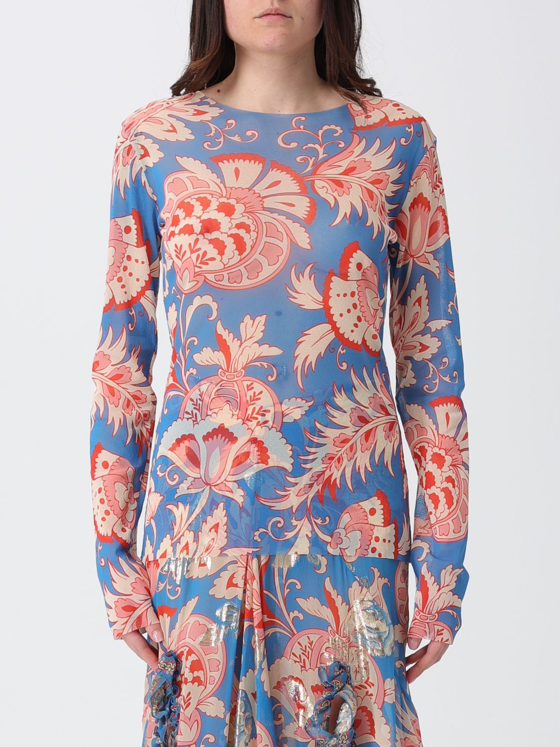 Top Woman color Gnawed Blue