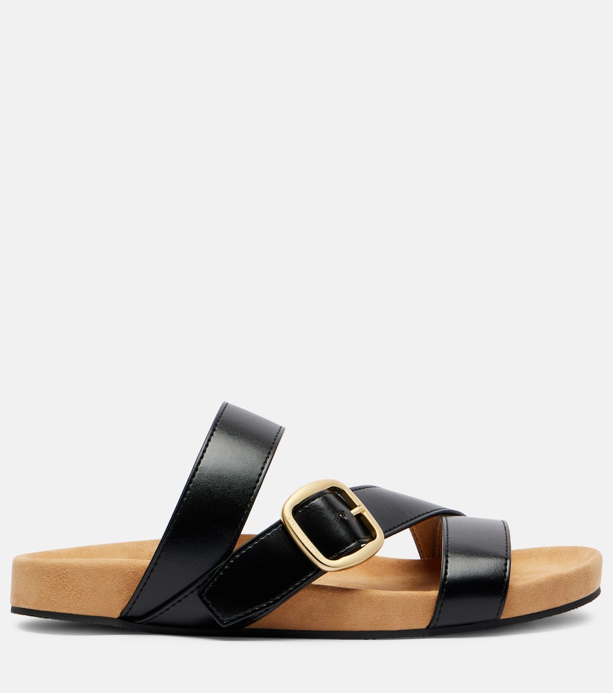 Gaia faux leather slides