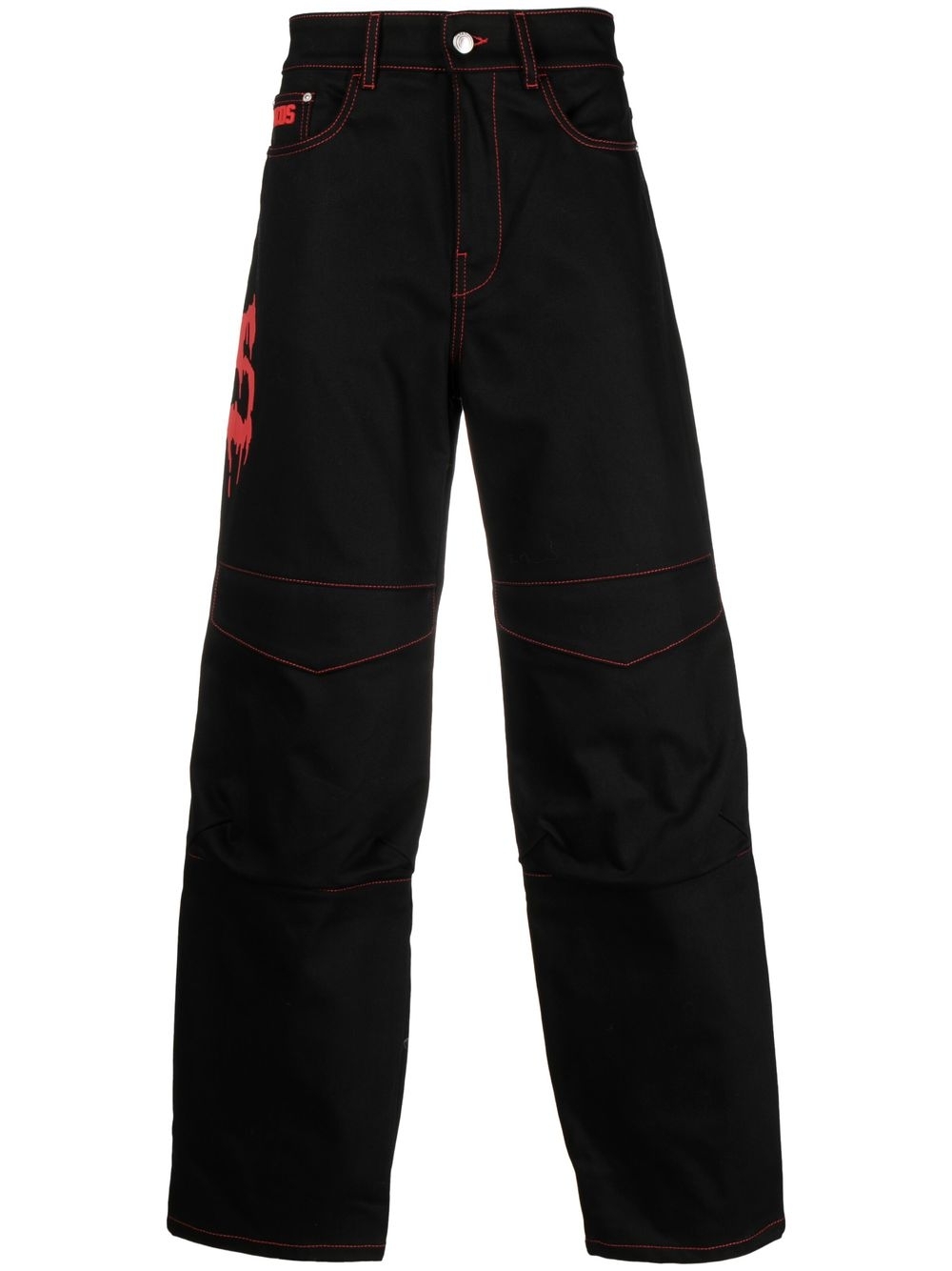 Logo-print straight-leg jeans - Black