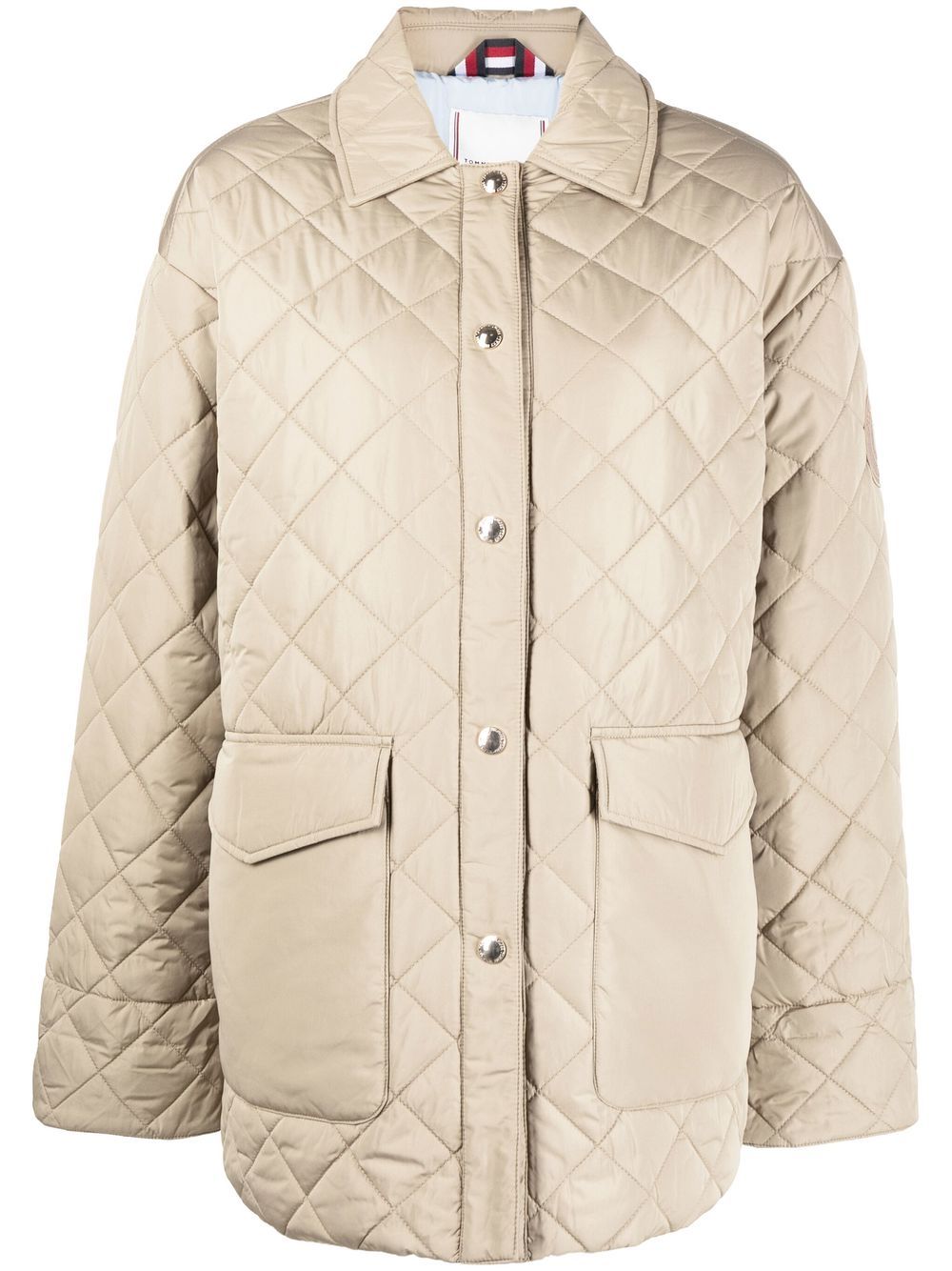 Button-up quilted coat - Neutrals