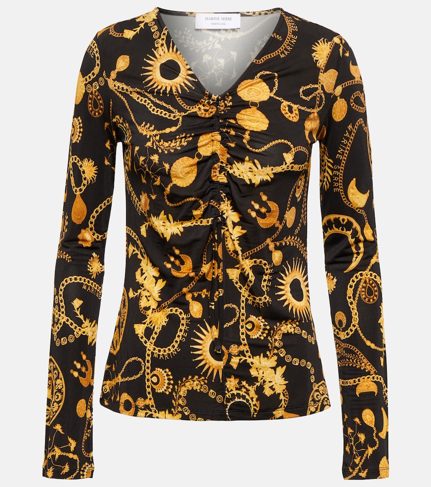 Printed ruched top