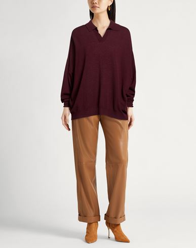 Collezione N_01 Woman Sweater Burgundy Size XS Merino Wool, Cashmere