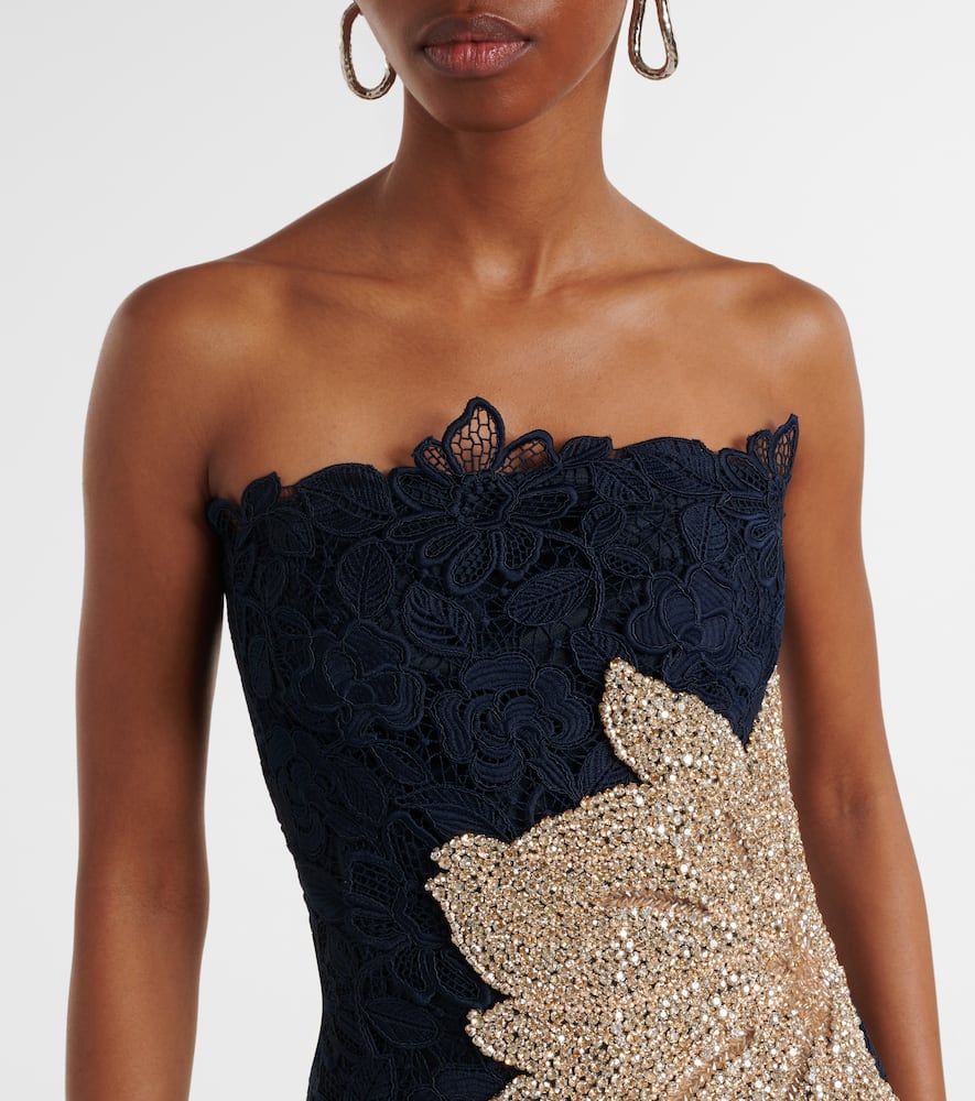 Mariela appliqué lace gown