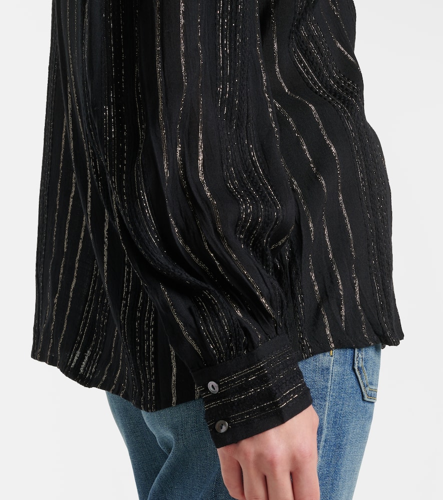 Striped lamé blouse
