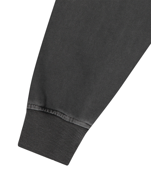 PIGMENT STRIPE MIXED ZIP UP HOODIE CHARCOAL