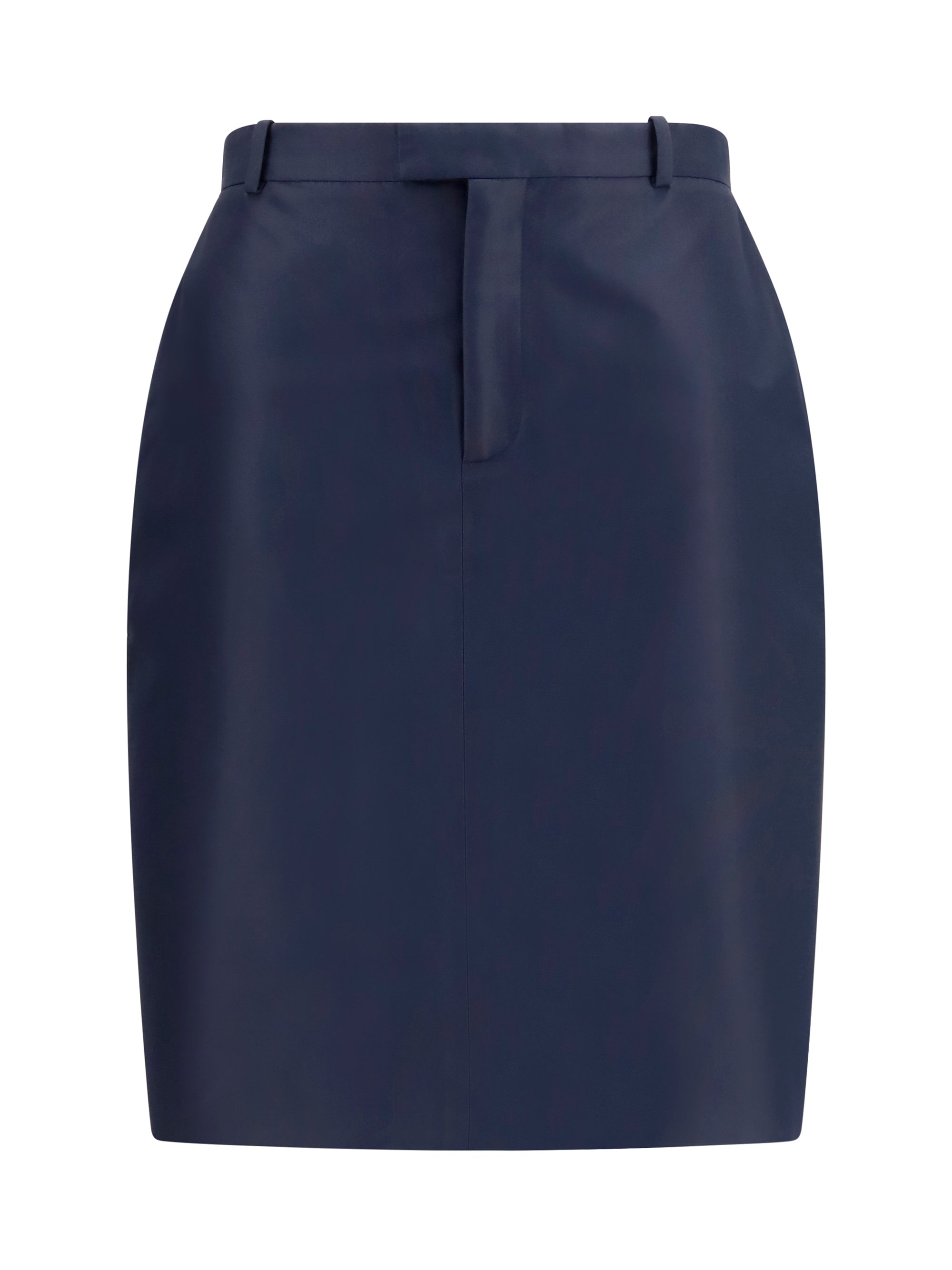 Silk Faille Skirt — Navy