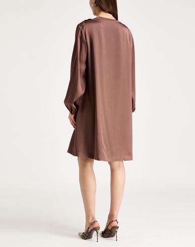 Woman Mini dress Brown Size 6 Acetate, Viscose