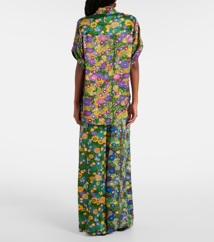Alémais Printed silk satin shirt