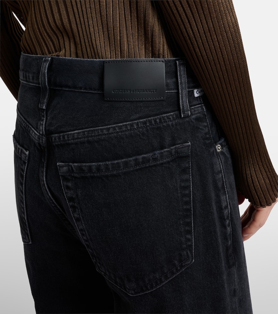 Miro cropped high-rise barrel-leg jeans