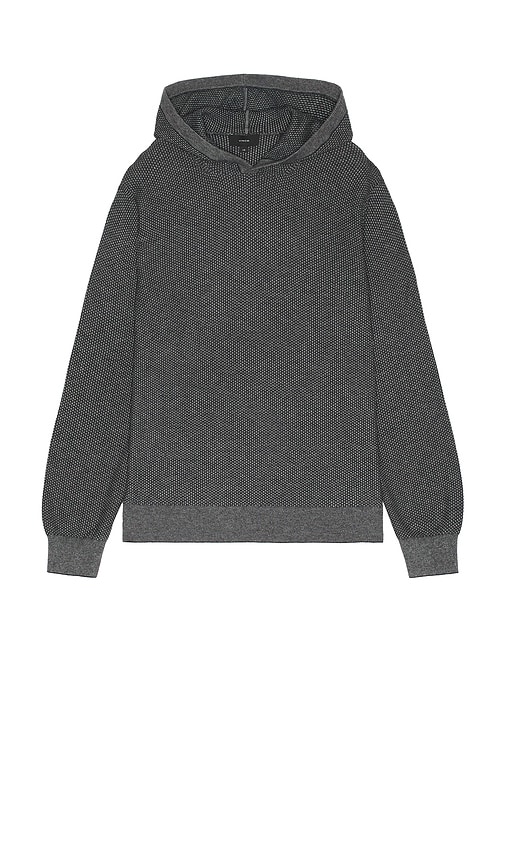Vince Jacquard Long Sleeve Hoodie in Coastal. XL/1X also in L