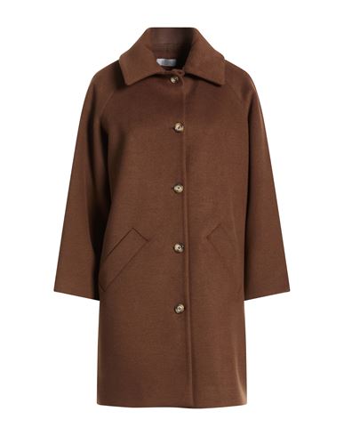 Woman Coat Brown Size 4 Polyester, Viscose, Elastane