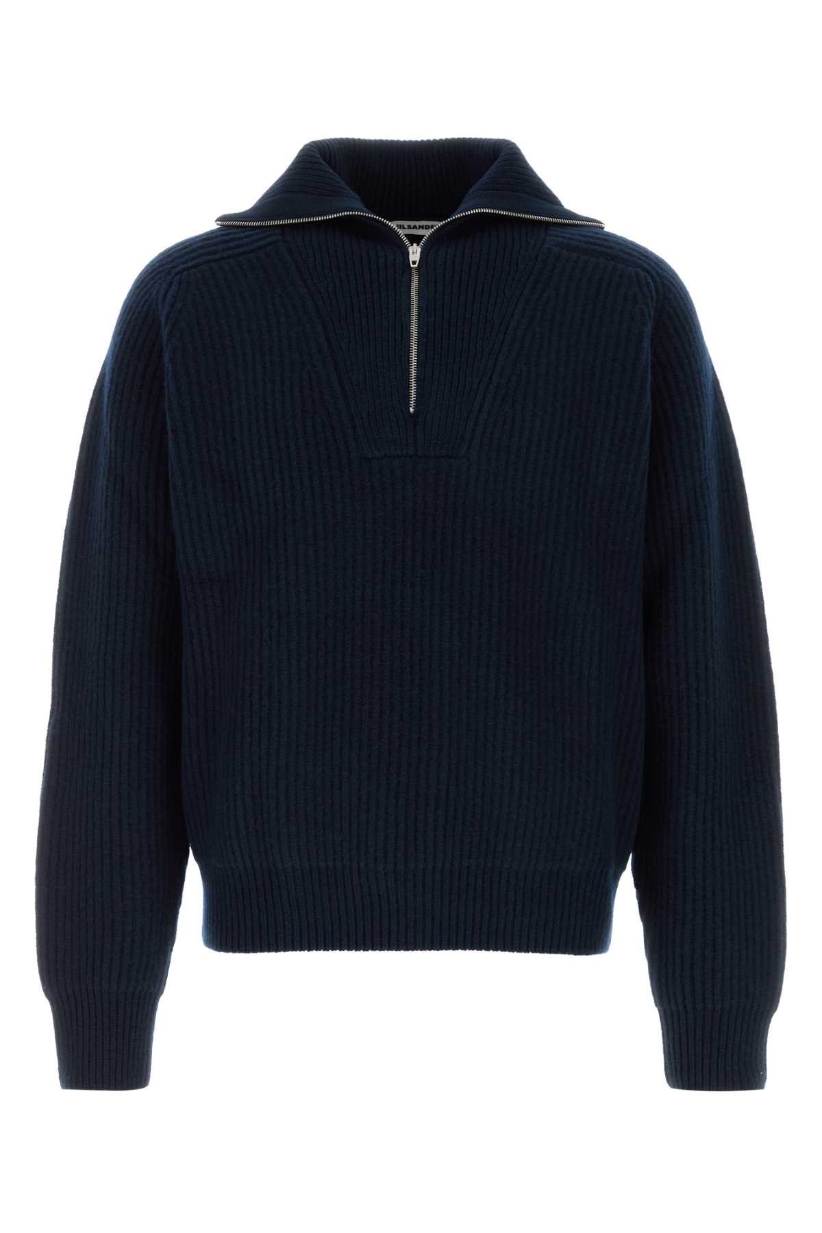 Jil Sander - wool polo shirt high collar long sleeve