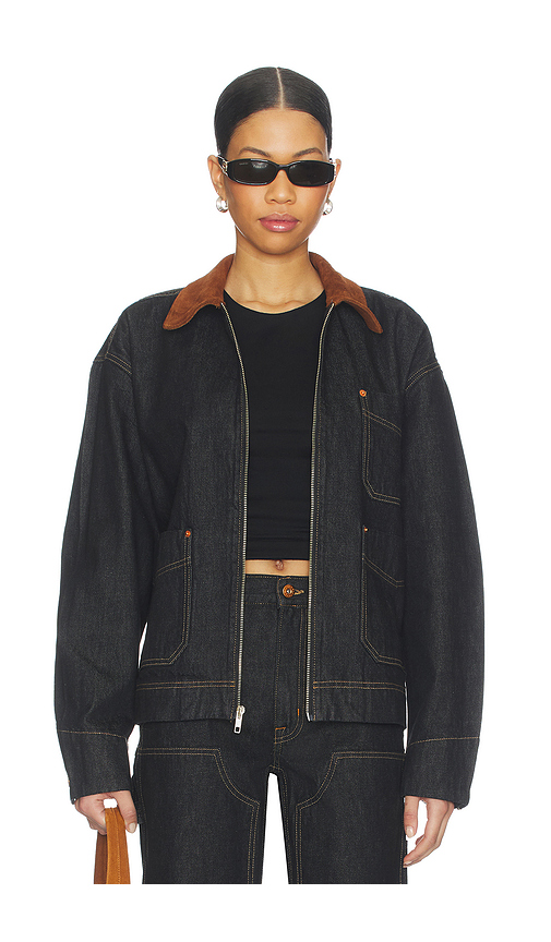 SLVRLAKE Casey Square Worker Jacket in Black. M. Also in