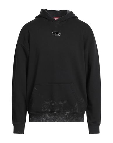 Man Sweatshirt Black Size L Cotton, Elastane