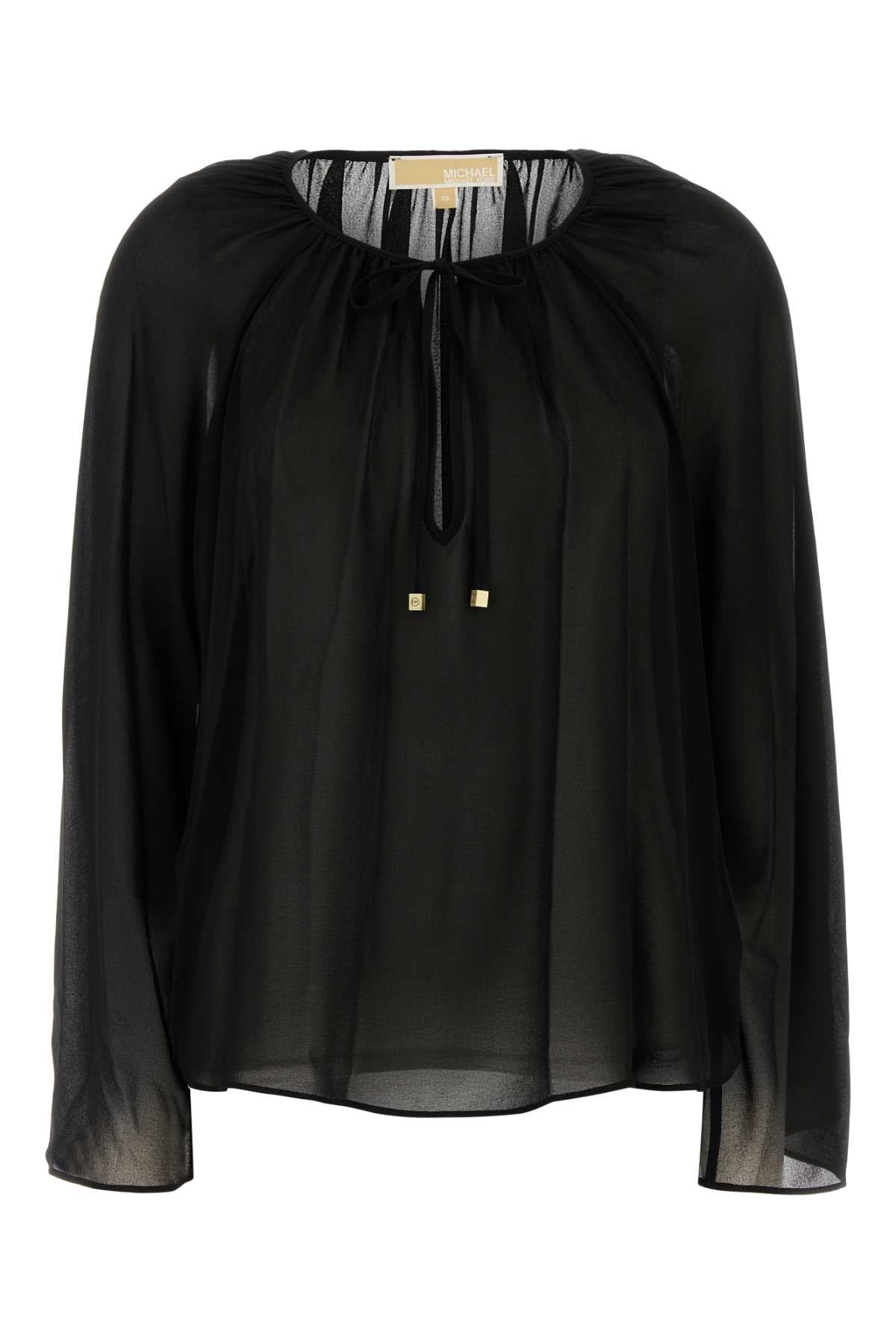 Neck Blouse — Black