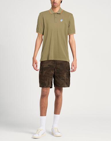 Man Polo shirt Military green Size XL Cotton