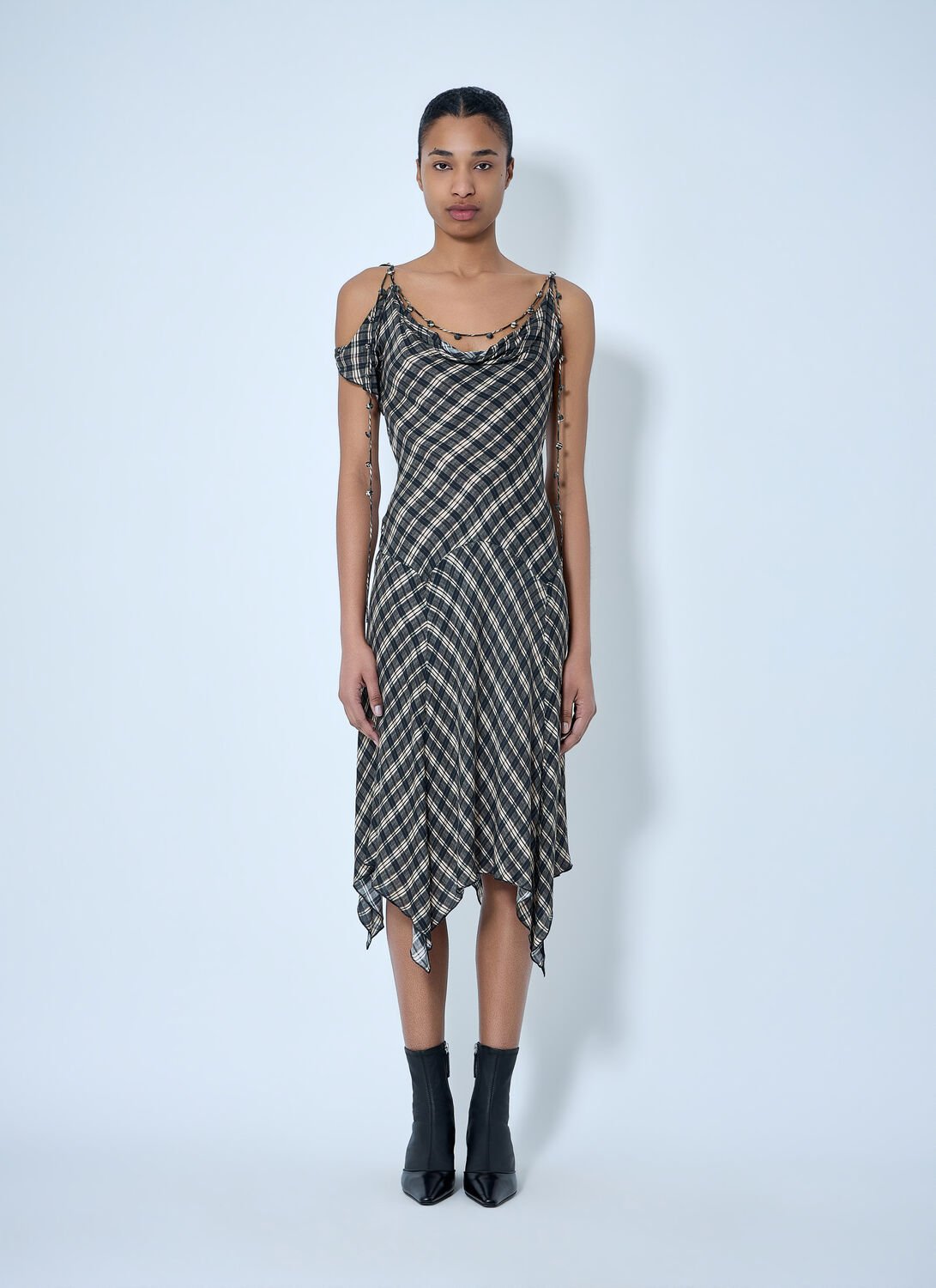 Tess Midi Dress - Woman Dresses Grey Uk