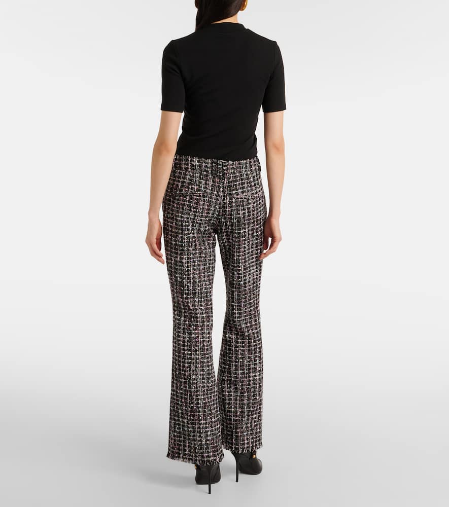 High-rise tweed flared pants