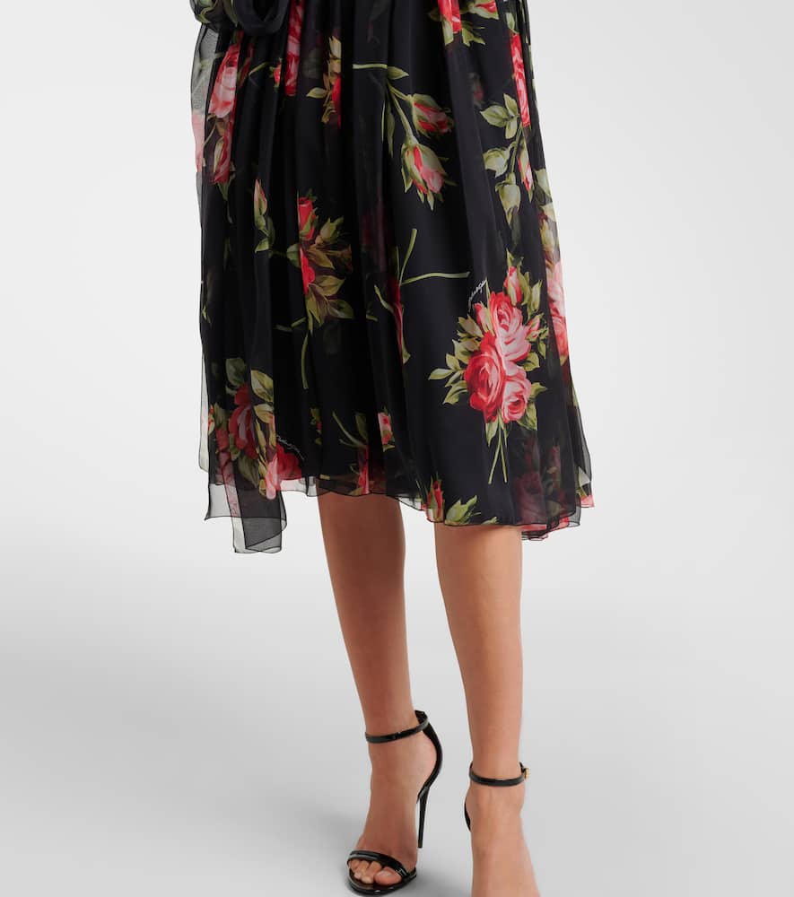 Floral silk midi dress